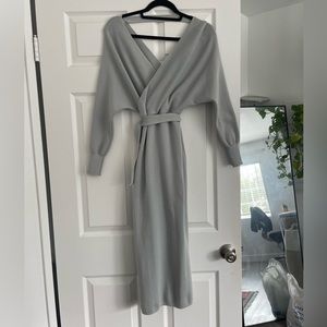 Gray sweater dress